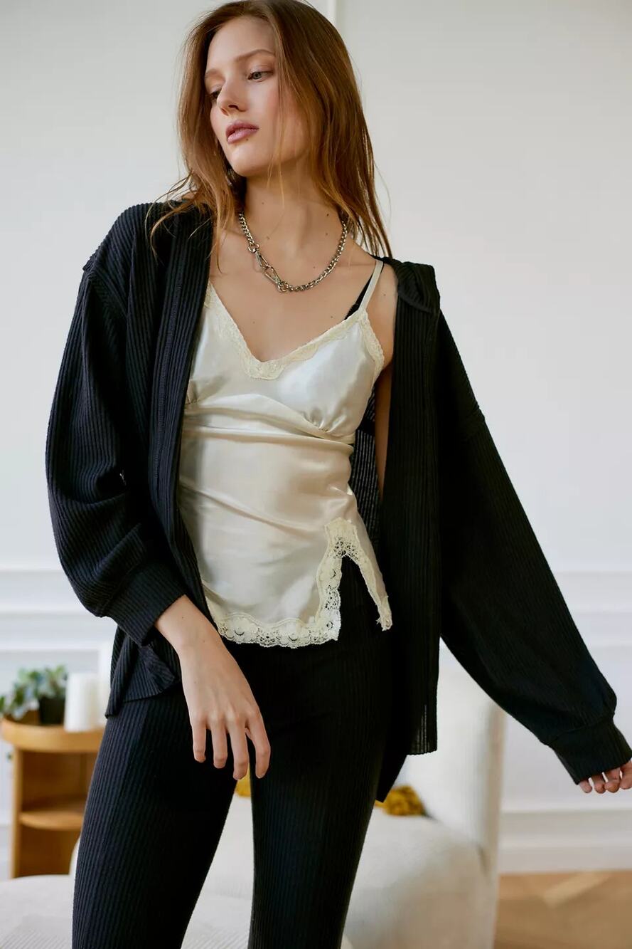 Out From Under Colette Open-Front Hooded Cardigan